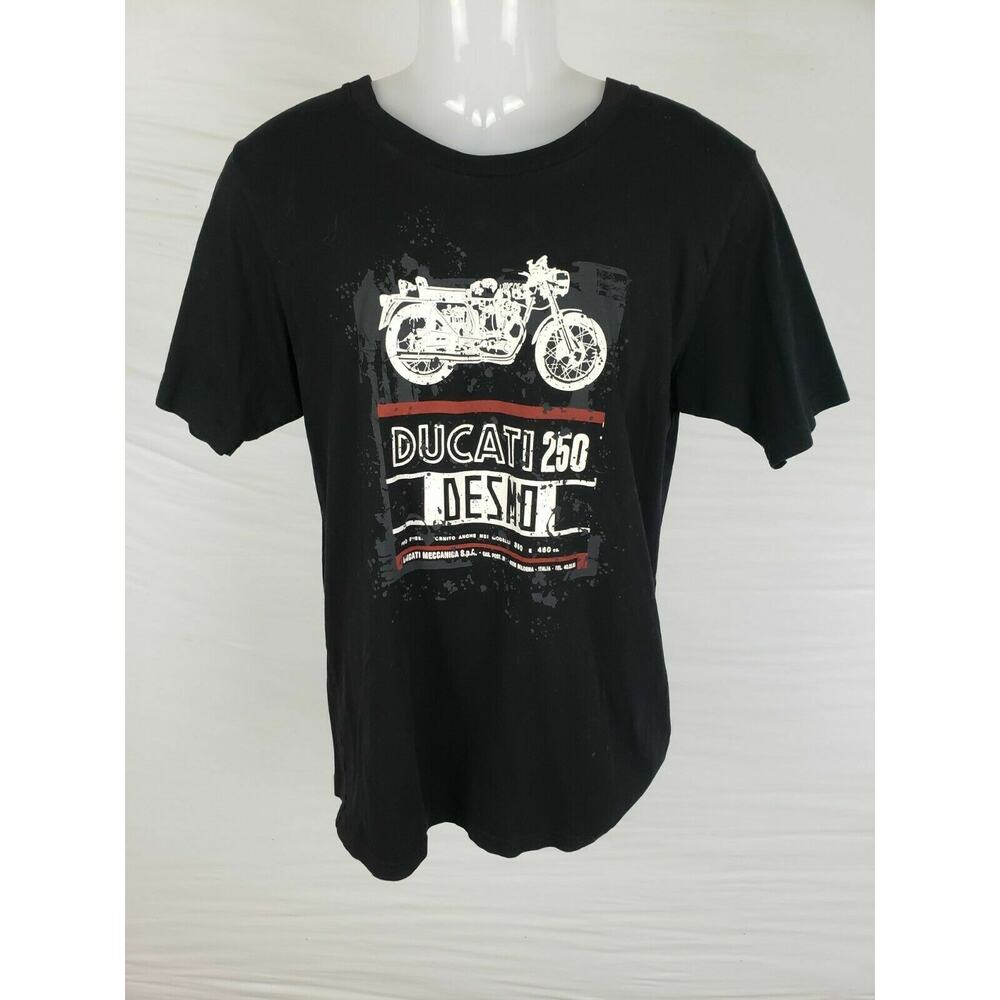 Men's Ducati Motorcycles Black 100% Cotton Graphic Desmo 250 T-Shirt Size L